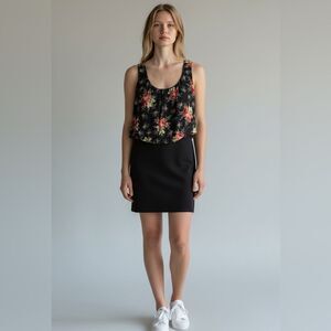 Wet Seal Vintage Y2K NWT Floral Black Sleeveless mini dress